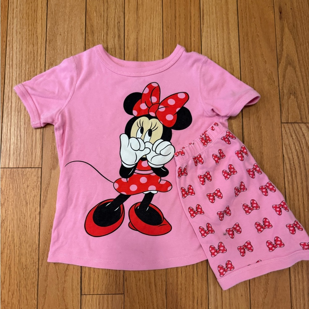 Disney Hanna Andersson Collab Pink Minnie Mouse Pajamas Shorts Set